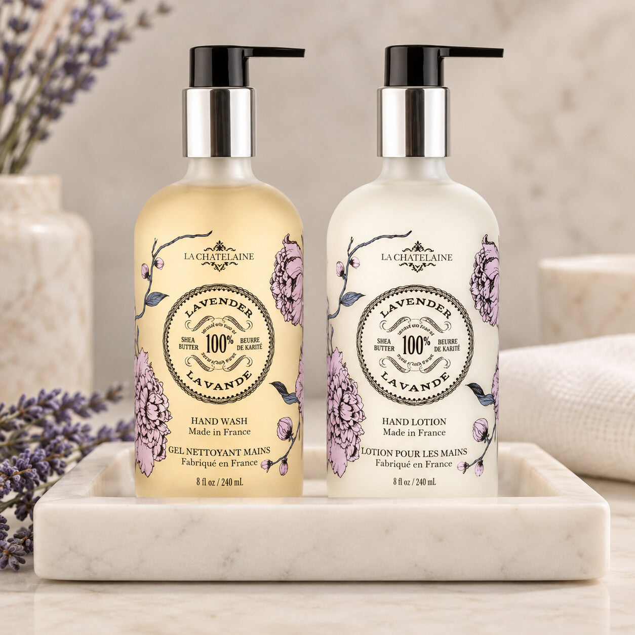 Lavender hand wash and hand lotion gift set